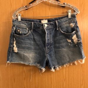 Womens button fly cut off Jean shorts